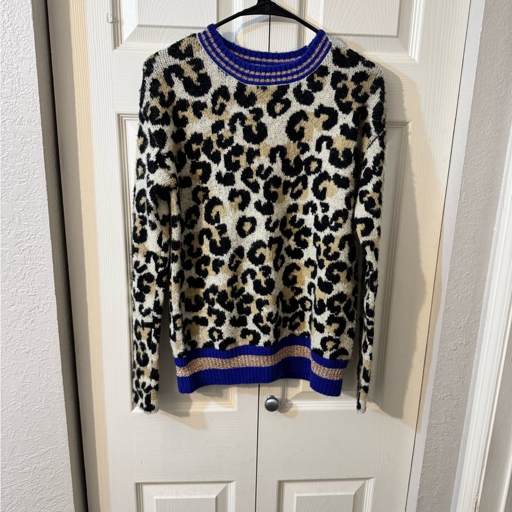 Central Park West Blue and Leopard‎ Print